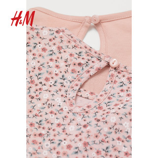 HM童装女婴T恤2件装季圆领棉布颈后开口上衣0935960