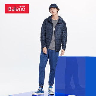 班尼路（Baleno）秋冬男士羽绒服时尚连帽灰鸭绒保暖外套潮流简约男 B61 XL