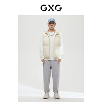 GXG 男装 费尔岛系列白色柔软舒适羽绒马甲