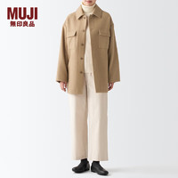 MUJI 無印良品 无印良品 MUJI 男女通用羊毛混立领中长大衣男式女式毛呢外套秋冬BDA16A2A 米色 XXS-XS