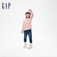 Gap女幼童冬季2023LOGO运动长袖T恤837037儿童装洋气保暖上衣