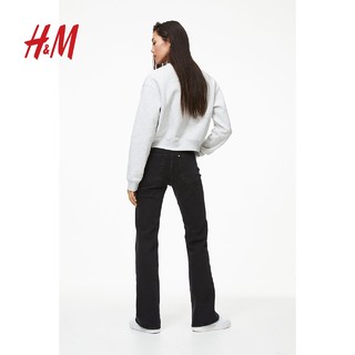 H&M HM女装牛仔裤时尚休闲修身微喇高腰牛仔裤1074295