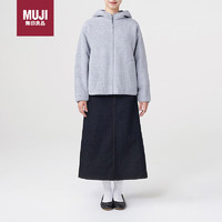 无印良品（MUJI）女式 长毛抓绒 连帽衫  浅蓝色 女式S 