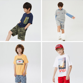 【断码特价】Gap男童印花运动短袖上衣儿童装洋气T恤