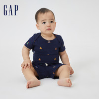 Gap新生婴儿纯棉短裤599744儿童装爬爬裤
