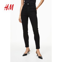 H&M HM女装牛仔裤冬季简约修身高腰及踝弹性铅笔裤1152457