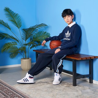 adidas阿迪达斯三叶草男女大童儿童运动圆领卫衣套头衫IC3063