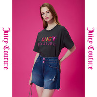 橘滋【JUICY COUTURE】碧海银沙logo珠片绣花女式T恤