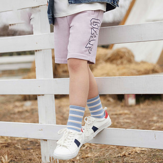 Gap男童LOGO法式圈织软卫裤 字母夏季款儿童装洋气短款运动裤子