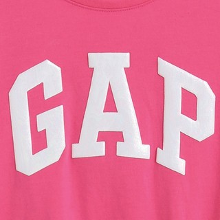 Gap女童LOGO字母运动T恤602813儿童装洋气短袖上衣