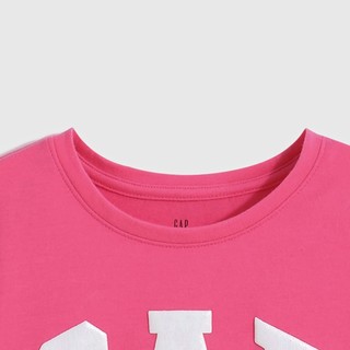 Gap女童LOGO字母运动T恤602813儿童装洋气短袖上衣