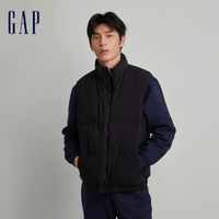Gap男装秋季2023LOGO防风雨发热保暖羽绒马甲720886户外上衣
