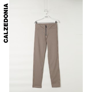 Calzedonia 春季女士显瘦拉链高腰格纹长裤MODP1092