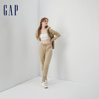 Gap女装秋冬2023LOGO宽松碳素软磨抓绒卫裤809240运动束脚裤