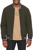 TOMMY HILFIGER 男士轻便校队罗纹针织飞行员夹克m码