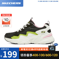 SKECHERS 斯凯奇 117044 黑色/柠檬色  BKLM 5/35