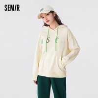 森马 Semir卫衣女字母刺绣宽松打底衫百搭休闲秋连帽上衣女生简约ins潮