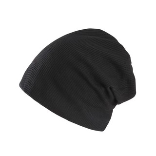UNFADER 黑色帽子男士冬季潮堆堆帽大头围冷帽包头帽针织帽保暖毛线帽少年