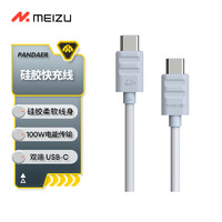 魅族（MEIZU）PANDAER Line King 100W 硅胶高能快充线 星云蓝 支持PD3.0 支持6A大电流 硅胶线材易收纳