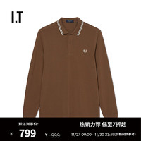 Fred Perry IT 男装长袖POLO衫简约时尚合身翻领上衣3636XMJ BWX/棕色 L