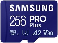 Samsung 三星 PRO Plus microSD 存储卡(MB-MD256SA/EU),256 GB,UHS-I U3,全高清 & 4K 超高清,180 MB / 秒读取,130 MB / 秒写入,智能手机,无人机或控制台卡,包括 SD 适配器(2023)