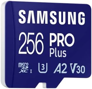 Samsung 三星 PRO Plus microSD 存储卡(MB-MD256SA/EU),256 GB,UHS-I U3,全高清 & 4K 超高清,180 MB / 秒读取,130 MB / 秒写入,智能手机,无人机或控制台卡,包括 SD 适配器(2023)