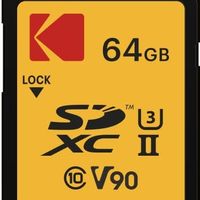 Kodak 柯达 64GB UHS-II U3 V90 Ultra Pro SDXC 存储卡 - 高达 300MB/s 读取速度和 270MB/s 写入速度