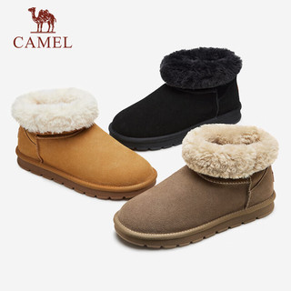骆驼（CAMEL）男士高帮雪地靴加绒加厚保暖棉鞋 G13W223110 黄色 42 