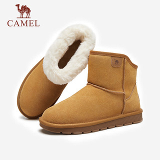 骆驼（CAMEL）男士高帮雪地靴加绒加厚保暖棉鞋 G13W223110 黄色 42 