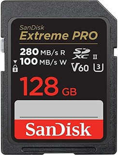 SanDisk 闪迪 至尊极速 SDXC UHS-II 存储卡 V60 128 GB（280 MB 秒、6K、4K UHD、U3、C10、Rescue PRO Deluxe）