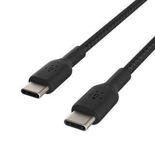 贝尔金（BELKIN）Type-C数据线USB-IF认证C-C织快充线适用于iPad Pro苹果15/MacBook华为笔记本电脑安卓手机 黑色织款2米