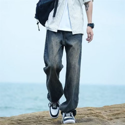 JIKADI 纪卡迪 重磅美式复古宽松直筒牛仔裤
