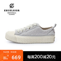 Excelsior饼干鞋 秋冬羊羔绒男女厚底休闲帆布鞋 BOLT FLEECE 轻松熊（米白） 225 适合35.5码