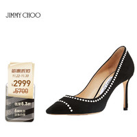 JIMMY CHOO 女士绒面高跟鞋ROMY 85 YXQ BLACK 黑色 37.5
