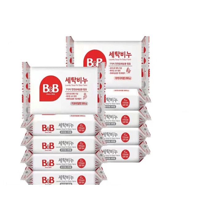 B&B 保宁 六块韩国保宁皂婴儿洗衣皂bb皂去污无刺激洗衣皂 新版6洋槐+6甘菊