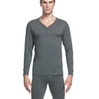 螃蟹秘密秋衣秋裤男棉质V领基础打底男士保暖内衣套装男冬季 高尔夫灰 XL