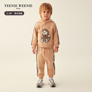 Teenie Weenie Kids小熊童装男女宝宝抓绒卫衣卫裤套装 棕色卫衣 110cm