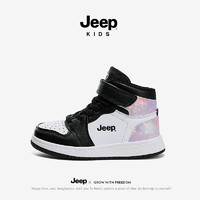 Jeep 吉普 儿童运动鞋 aj透气休闲鞋高帮板鞋  23AW9118樱花粉