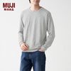 MUJI 無印良品 无印良品 粗细不均棉线 天竺织 长袖T恤男式白色