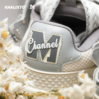 KAALIXTO &MEDM;联名银灰色面包鞋冬小众设计星星鞋