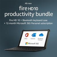 amazon 亚马逊 Fire HD10平板电脑 10.1英寸 带蓝牙键盘 21年 黑色 64GB