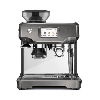 铂富（Breville）BES880 半自动意式咖啡机 家用 咖啡粉制作 多功能咖啡机 黑钢色 Black Stainless Steel