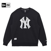 NEW ERA 纽亦华卫衣男女同款MLB棒球联盟T恤时尚百搭腰果花圆领套头长袖 13086602-黑色 S