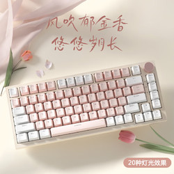 BASIC 本手 机械键盘女生粉色有线键盘无线蓝牙三模Gasket软弹结构有线版+Gasket结构