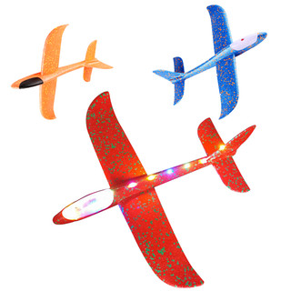 佩峰 大号手抛飞机玩具发光户外滑行飞机儿童回旋滑翔泡沫飞机模型飞行