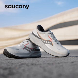 Saucony索康尼泡芙男女缓震跑鞋训练跑步鞋运动鞋PUFF灰42.5