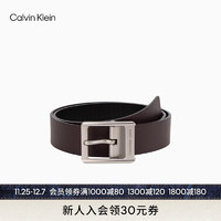 Calvin Klein Jeans24春季男士商务休闲双面用针扣牛皮革腰带皮带HC0779 248-咖啡 90