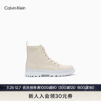 Calvin Klein  Jeans男士经典时尚胶质字母系带舒适潮流靴子休闲鞋YM00359 ACF-米色 41