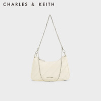 CHARLES&KEITH23冬季时尚绗缝链条单肩包腋下包女CK2-80151347 Cream奶白色 M