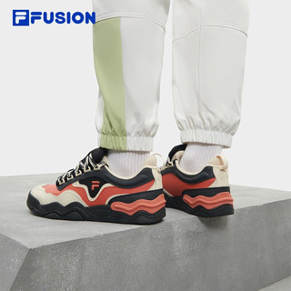 斐乐（FILA）FUSION斐乐潮牌女鞋KICK专业滑板鞋波浪底板鞋 椒红/米色-CB 35.5